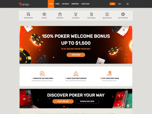 Ignition Poker homepage