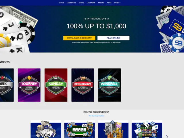 SportsBetting Poker homepage